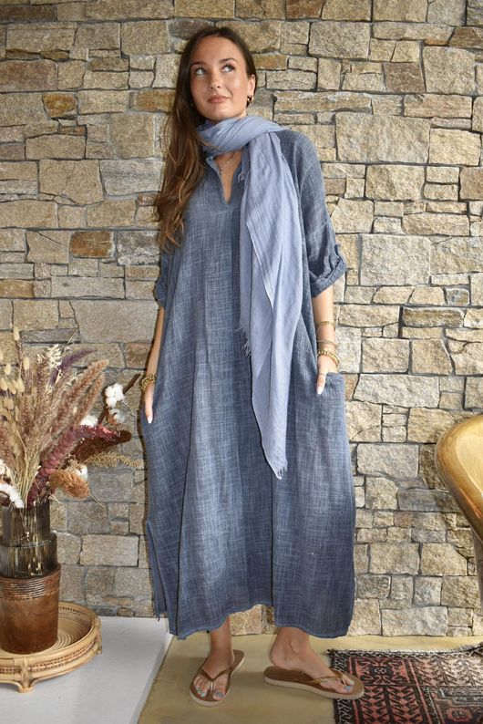 Kasbah Souk Dress Washed Navy